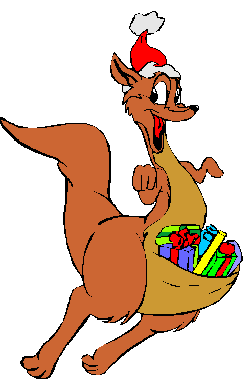 santa kangaroo clipart - photo #1